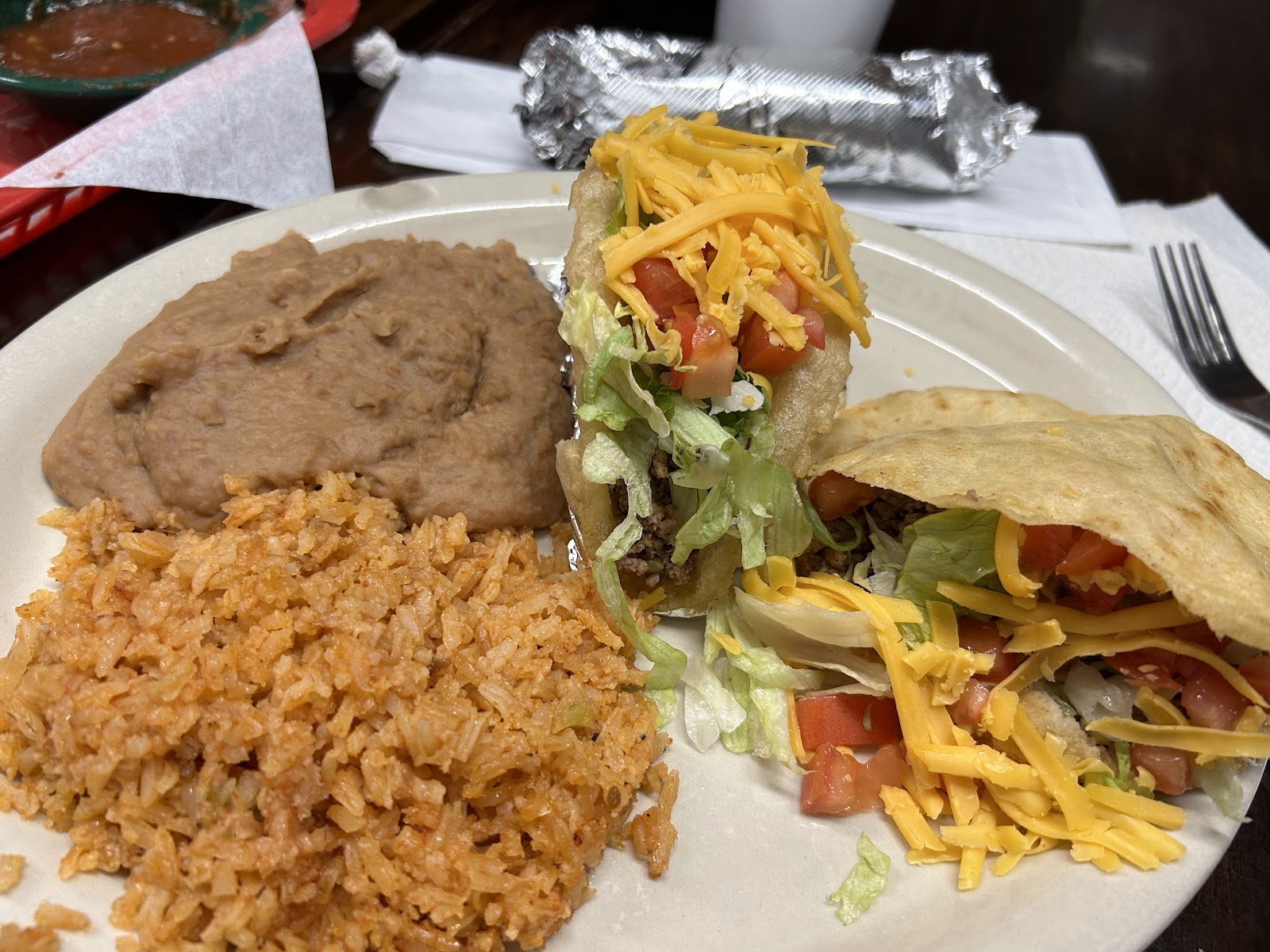 Plated Mexican food at Restaurante Chile Bandera