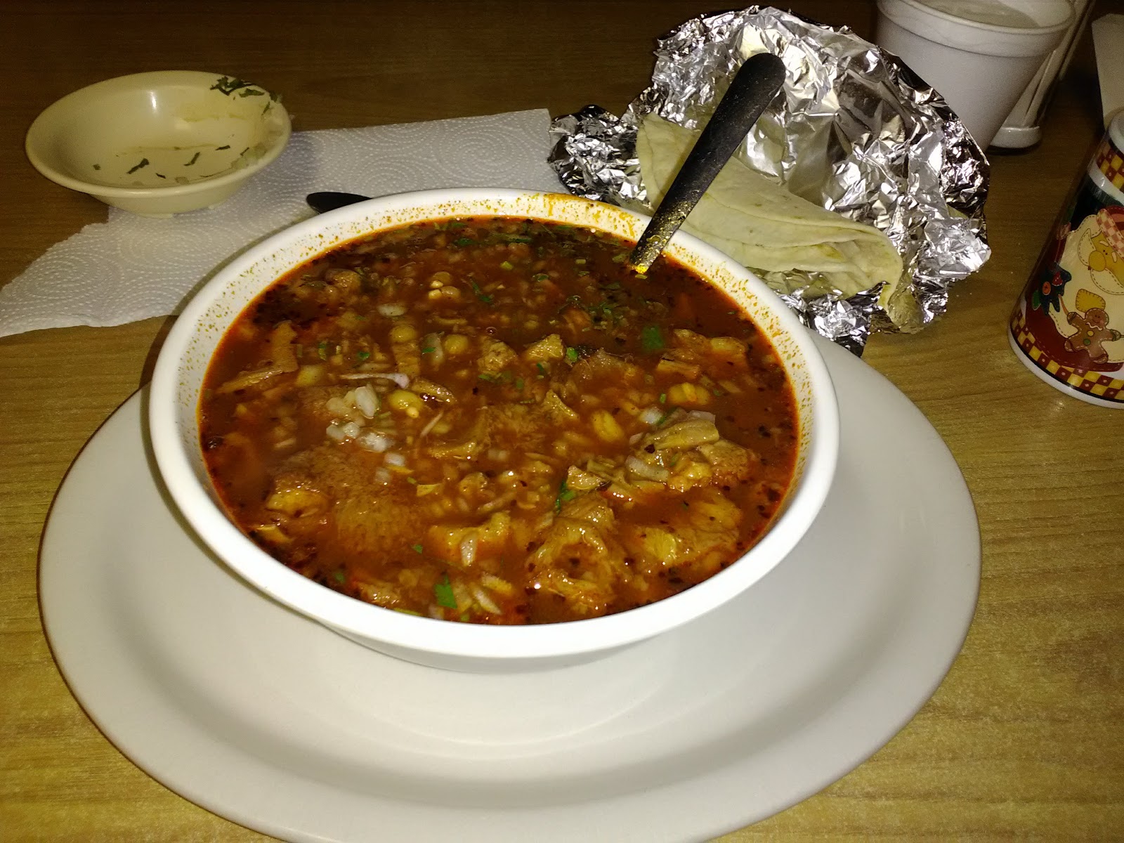 Hearty lunch plate at Restaurante Chile Bandera